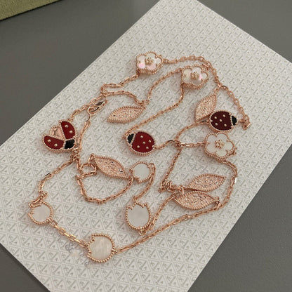 [Clover Jewelrys]LUCKY SPRING 15 MOTIFS ROSE GOLD NECKLACE