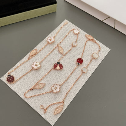 [Clover Jewelrys]LUCKY SPRING 15 MOTIFS ROSE GOLD NECKLACE