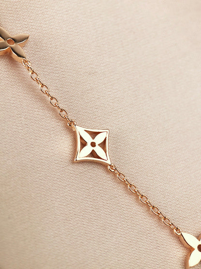 [Clover Jewelrys]STAR AND SUN 7 MOTIFS GOLD BRACELET