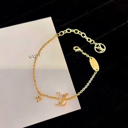 [Clover Jewelrys]LOGO STAR MOTIF GOLD BRACELET