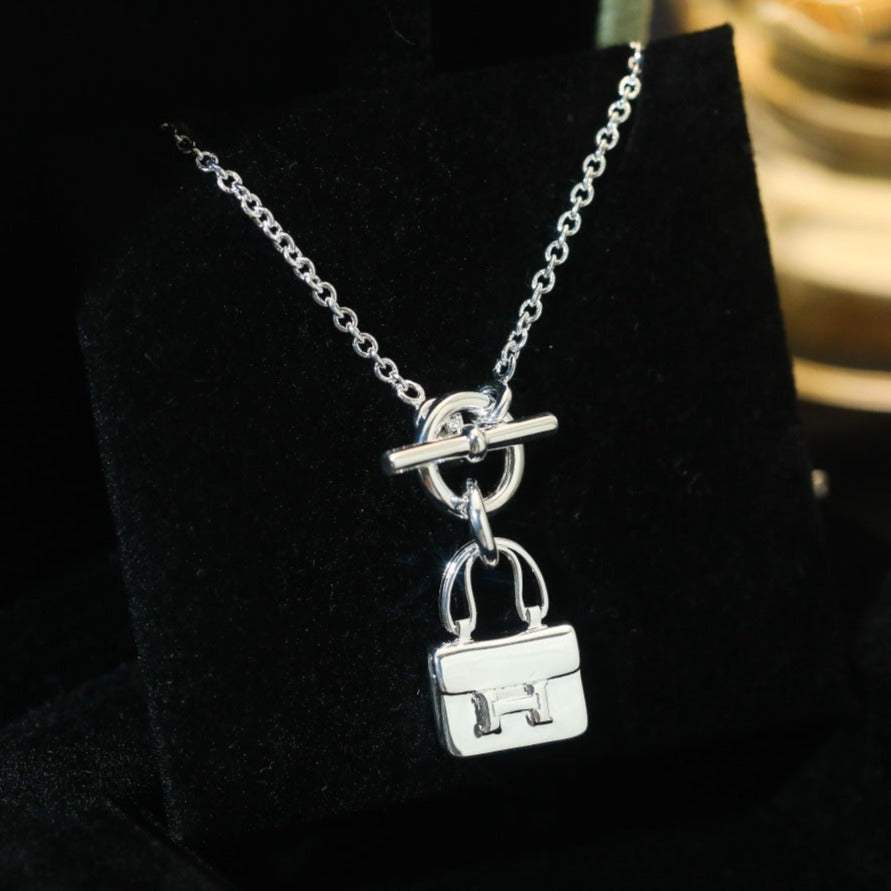 [Clover Jewelrys]POP H PEDANT SILVER NECKLACE