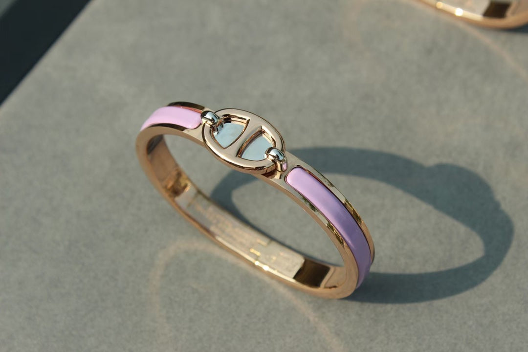 [Clover Jewelrys]CLIC CHAINE PINK GOLD BRACELET