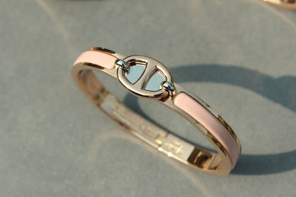 [Clover Jewelrys]CLIC CHAINE PINK GOLD BRACELET