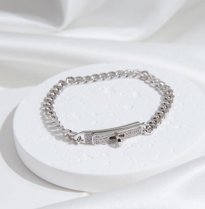 [Clover Jewelrys]KELLY CHAIN SILVER DIAMOND BRACELET