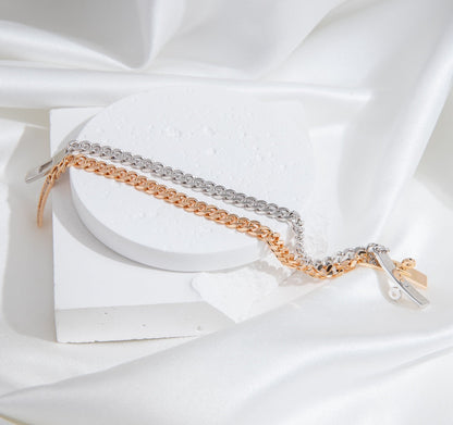 [Clover Jewelrys]KELLY CHAIN SILVER DIAMOND BRACELET