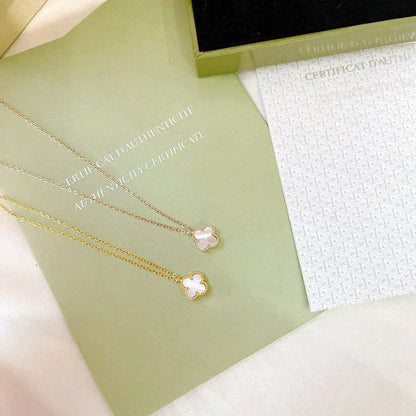 [Clover Jewelrys]CLOVER MINI 9.5MM WHITE MOTHER-OF-PEARL NECKLACE