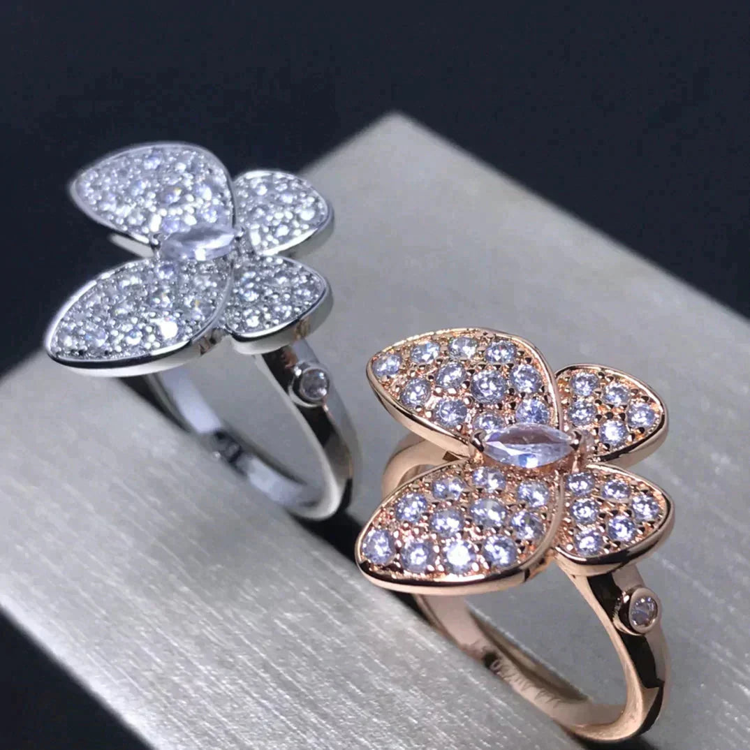 [Clover Jewelrys]BUTTERFLY PINK GOLD DIAMOND RING