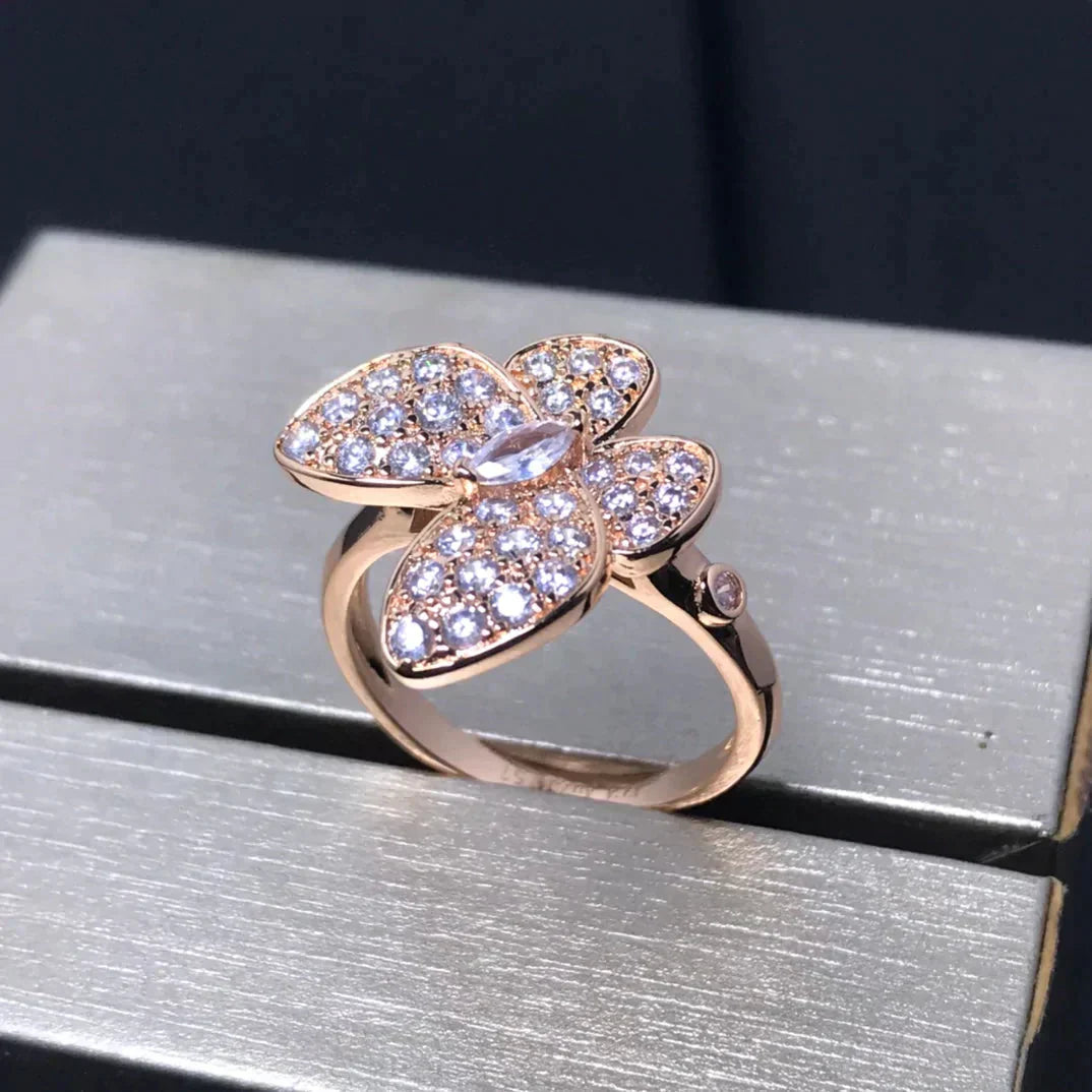 [Clover Jewelrys]BUTTERFLY PINK GOLD DIAMOND RING