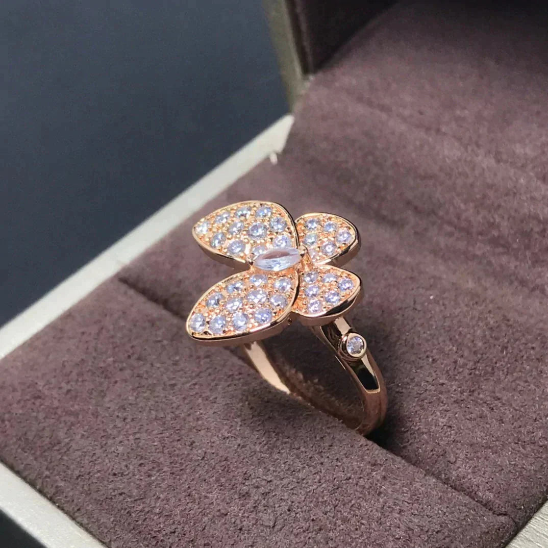 [Clover Jewelrys]BUTTERFLY PINK GOLD DIAMOND RING