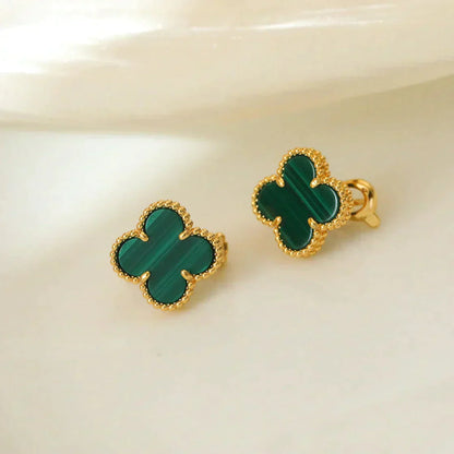 [Clover Jewelrys]CLOVER MEDIUM 1 MOTIFS MALACHITE  EARRINGS