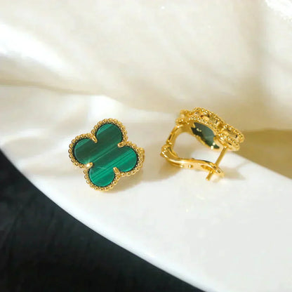 [Clover Jewelrys]CLOVER MEDIUM 1 MOTIFS MALACHITE  EARRINGS