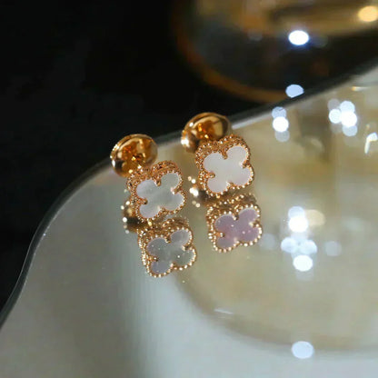 [Clover Jewelrys]CLOVER MINI 9.5MM WHITE MOP EARRINGS