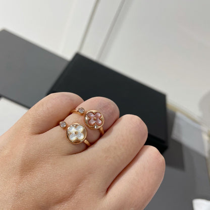 [Clover Jewelrys]SUN 1 DIAMOND PINK MOP RING