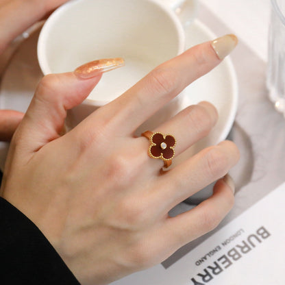 [Clover Jewelrys]CLOVER CARNELIAN RING ROSE GOLD DIAMOND