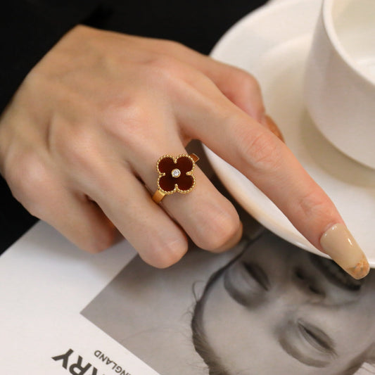 [Clover Jewelrys]CLOVER CARNELIAN RING ROSE GOLD DIAMOND