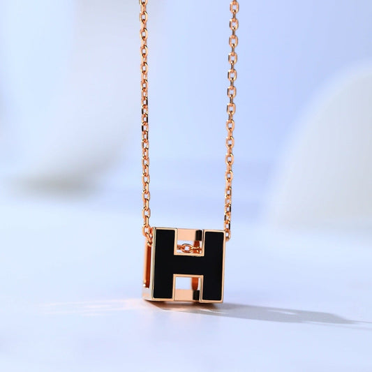 [Clover Jewelrys]H CAGE PINK GOLD NECKLACE