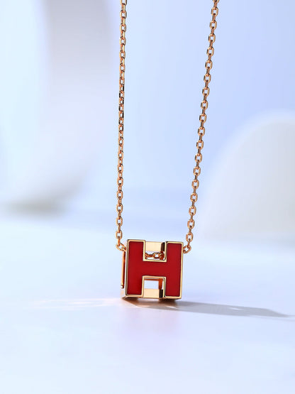 [Clover Jewelrys]H CAGE PINK GOLD NECKLACE