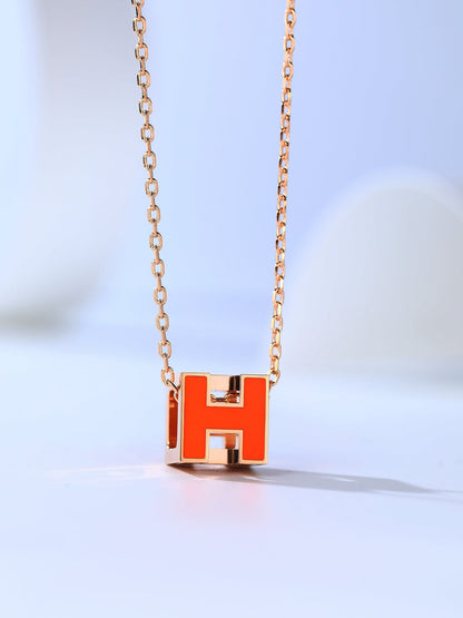 [Clover Jewelrys]H CAGE PINK GOLD NECKLACE