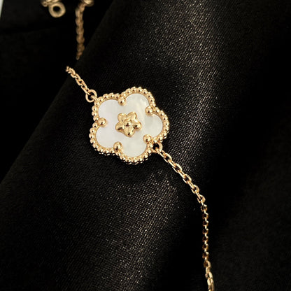 [Clover Jewelrys]LUCKY SPRING ROSE GOLD MOP BRACELET