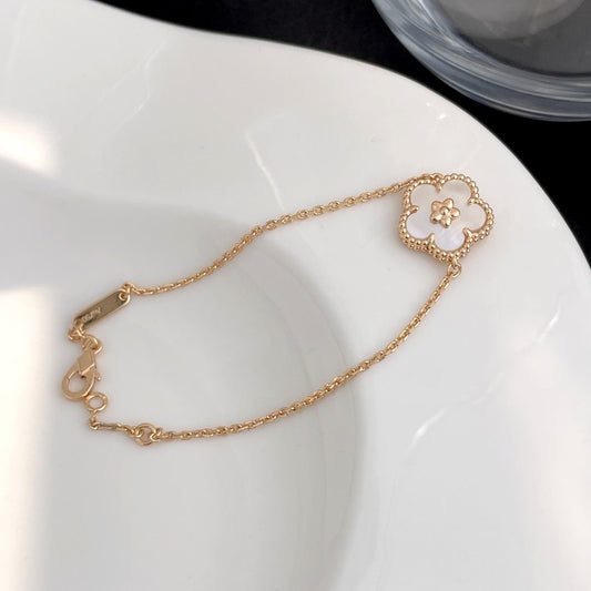 [Clover Jewelrys]LUCKY SPRING ROSE GOLD MOP BRACELET