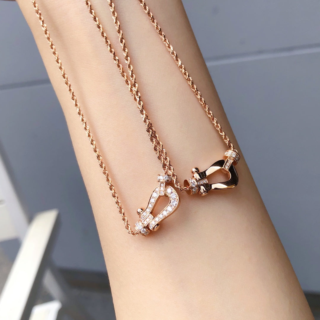 [Clover Jewelrys]FORCE 10 PINK GOLD DIAMOND NECKLACE