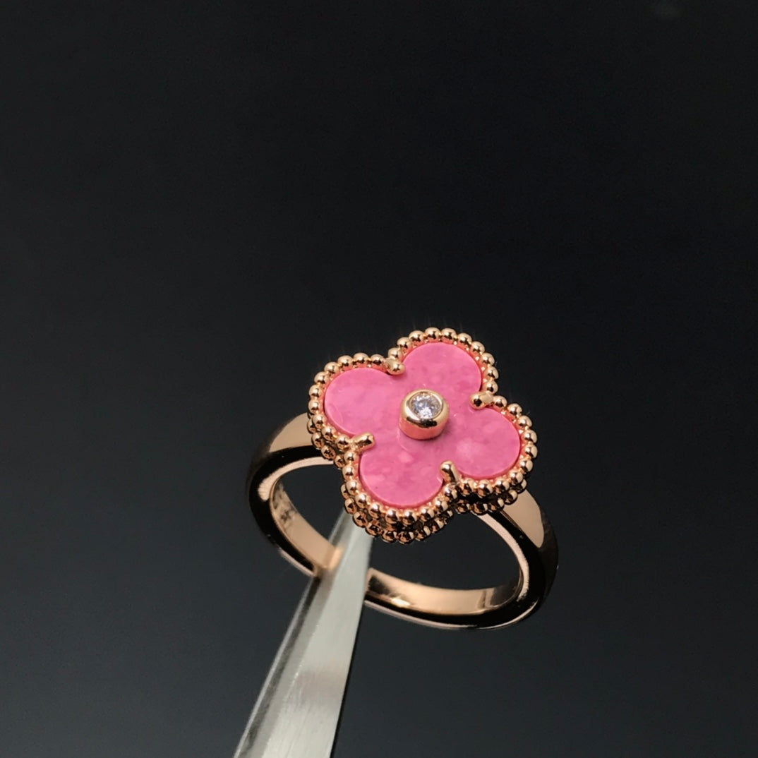 [Clover Jewelrys]CLOVER RHODONITE ROSE GOLD RING