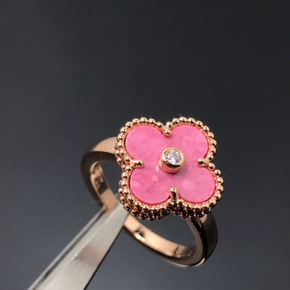 [Clover Jewelrys]CLOVER RHODONITE ROSE GOLD RING