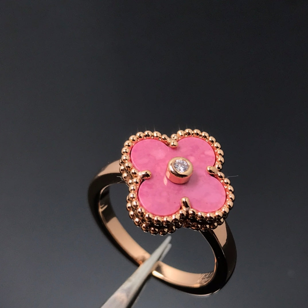 [Clover Jewelrys]CLOVER RHODONITE ROSE GOLD RING