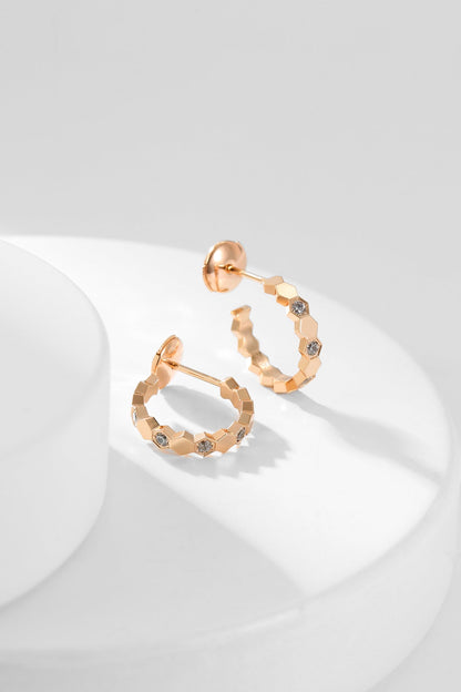 [Clover Jewelrys]BEE LOVE DIAMOND HOOP EARRINGS