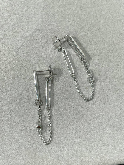 [Clover Jewelrys]CHAINE CHAOS DIAMOND DROP EARRINGS