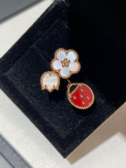 [Clover Jewelrys]LUCKY 3 MOTIF ROSE GOLD RING