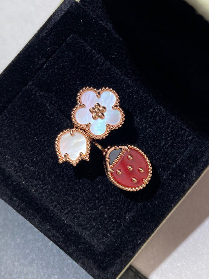 [Clover Jewelrys]LUCKY 3 MOTIF ROSE GOLD RING