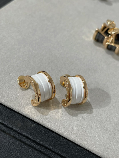 [Clover Jewelrys]ZERO 1 PINK GOLD CERAMIC EARRINGS