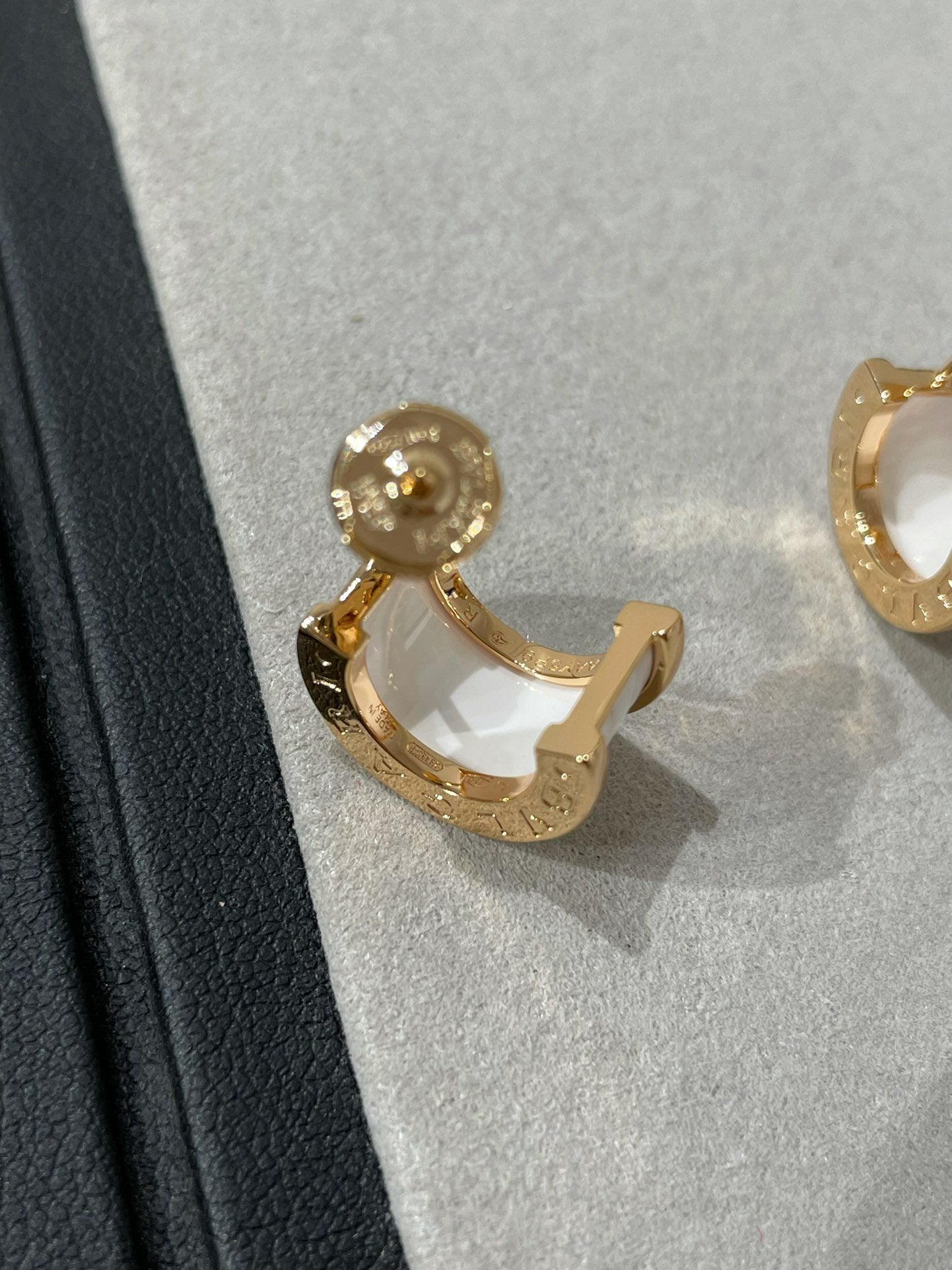 [Clover Jewelrys]ZERO 1 PINK GOLD CERAMIC EARRINGS