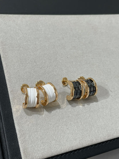 [Clover Jewelrys]ZERO 1 PINK GOLD CERAMIC EARRINGS