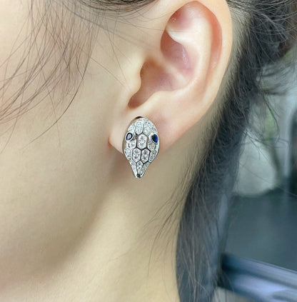 [Clover Jewelrys]SERPENT DIAMOND STUD EARRINGS