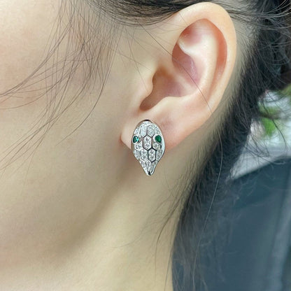 [Clover Jewelrys]SERPENT DIAMOND STUD EARRINGS