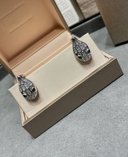 [Clover Jewelrys]SERPENT DIAMOND STUD EARRINGS