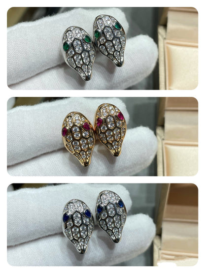 [Clover Jewelrys]SERPENT DIAMOND STUD EARRINGS