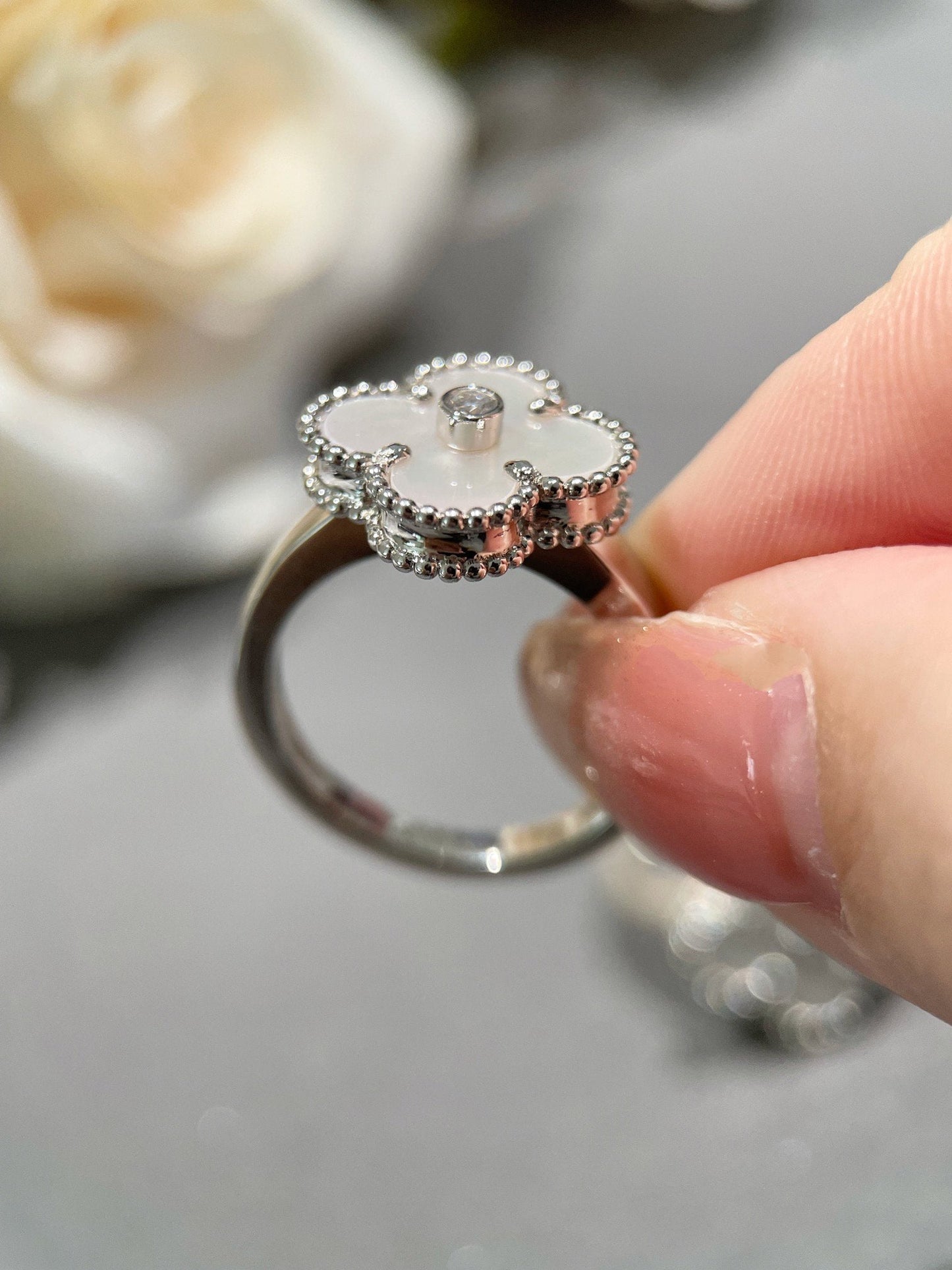 [Clover Jewelrys]CLOVER SILVER MOP DIAMOND RING