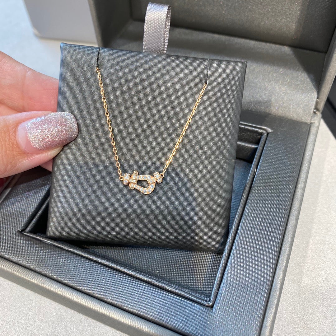 [Clover Jewelrys]FORCE 10 DIAMOND PINK GOLD NECKLACE MINI MODEL