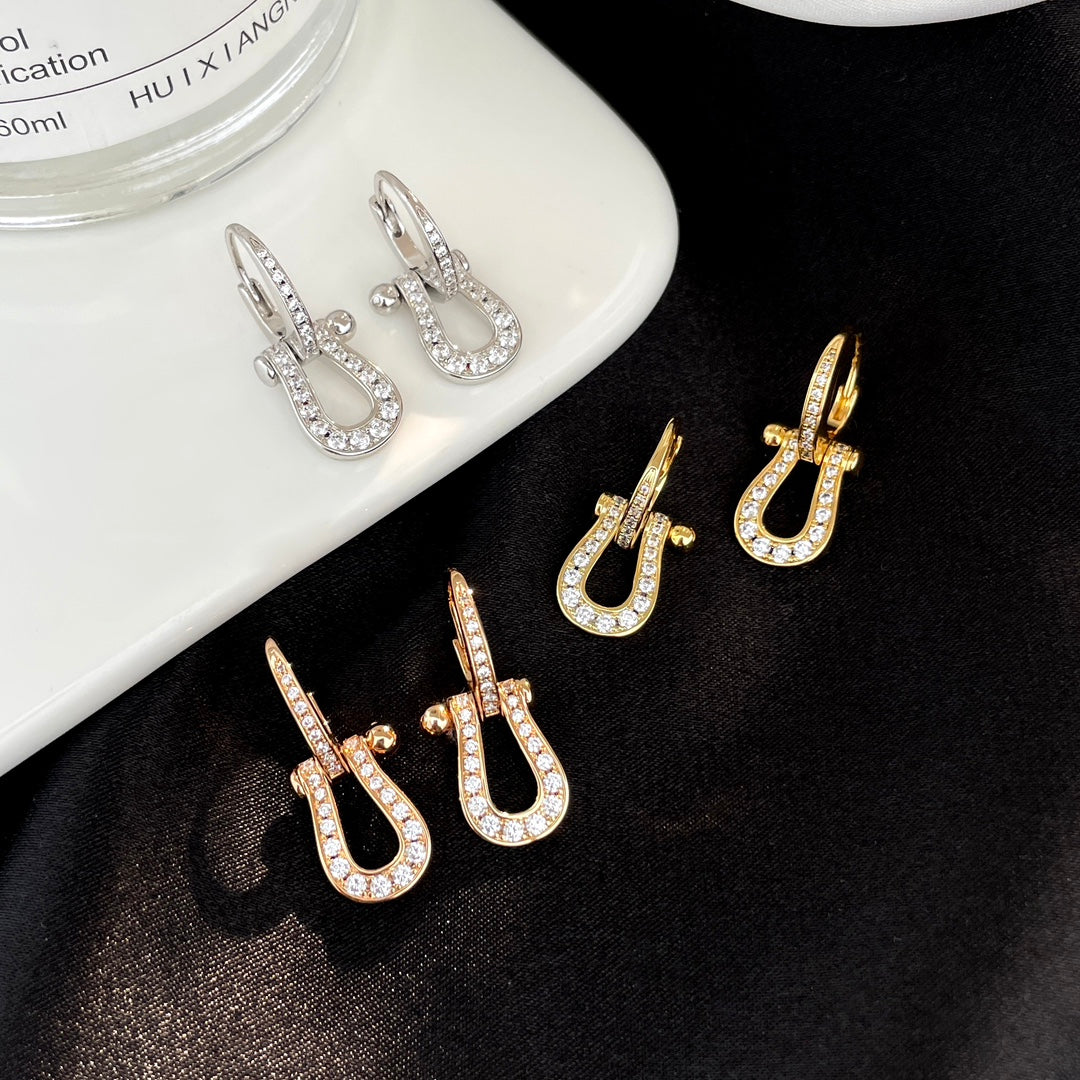 [Clover Jewelrys]FORCE 10 FULL DIAMOND DROP EARRINGS MEDIUM MODEL