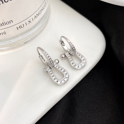 [Clover Jewelrys]FORCE 10 FULL DIAMOND DROP EARRINGS MEDIUM MODEL