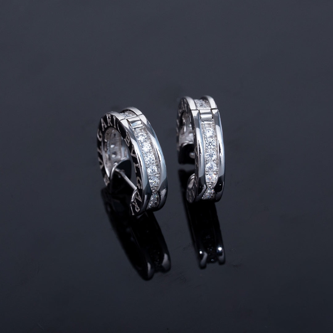 [Clover Jewelrys]ZERO 1 MINI SILVER DIAMOND EARRINGS