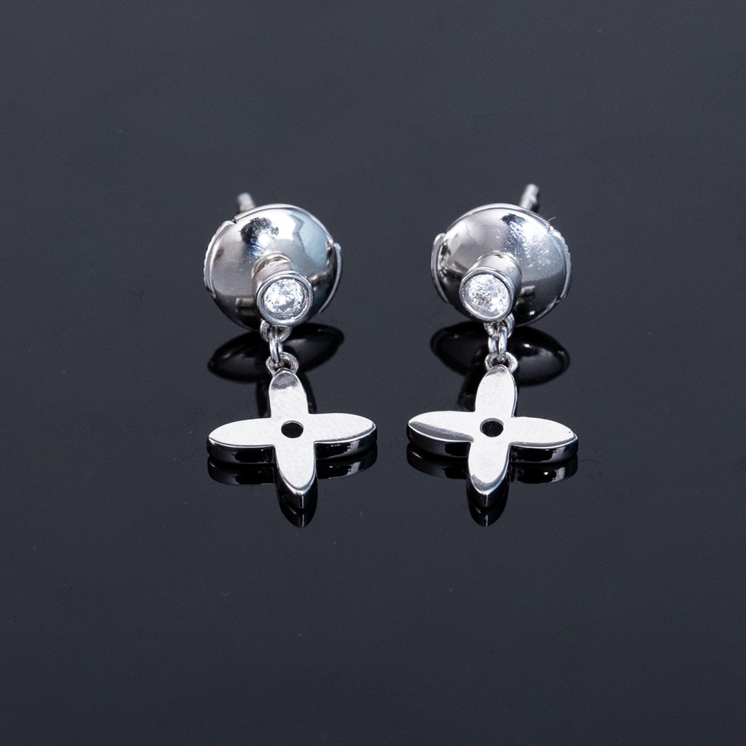 [Clover Jewelrys]VIDYLLE SILVER DIAMOND MINI DROP EARRINGS