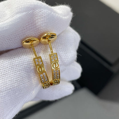 [Clover Jewelrys]LOVE DIAMOND GOLD HOOP EARRINGS