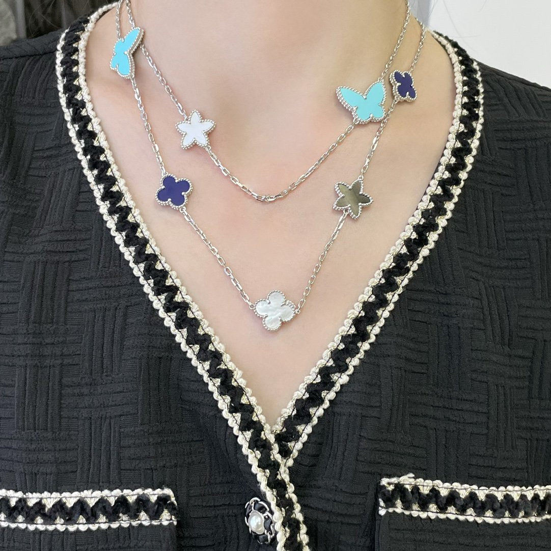 [Clover Jewelrys]LUCKY CLOVER SILVER 11 MOTIF NECKLACE