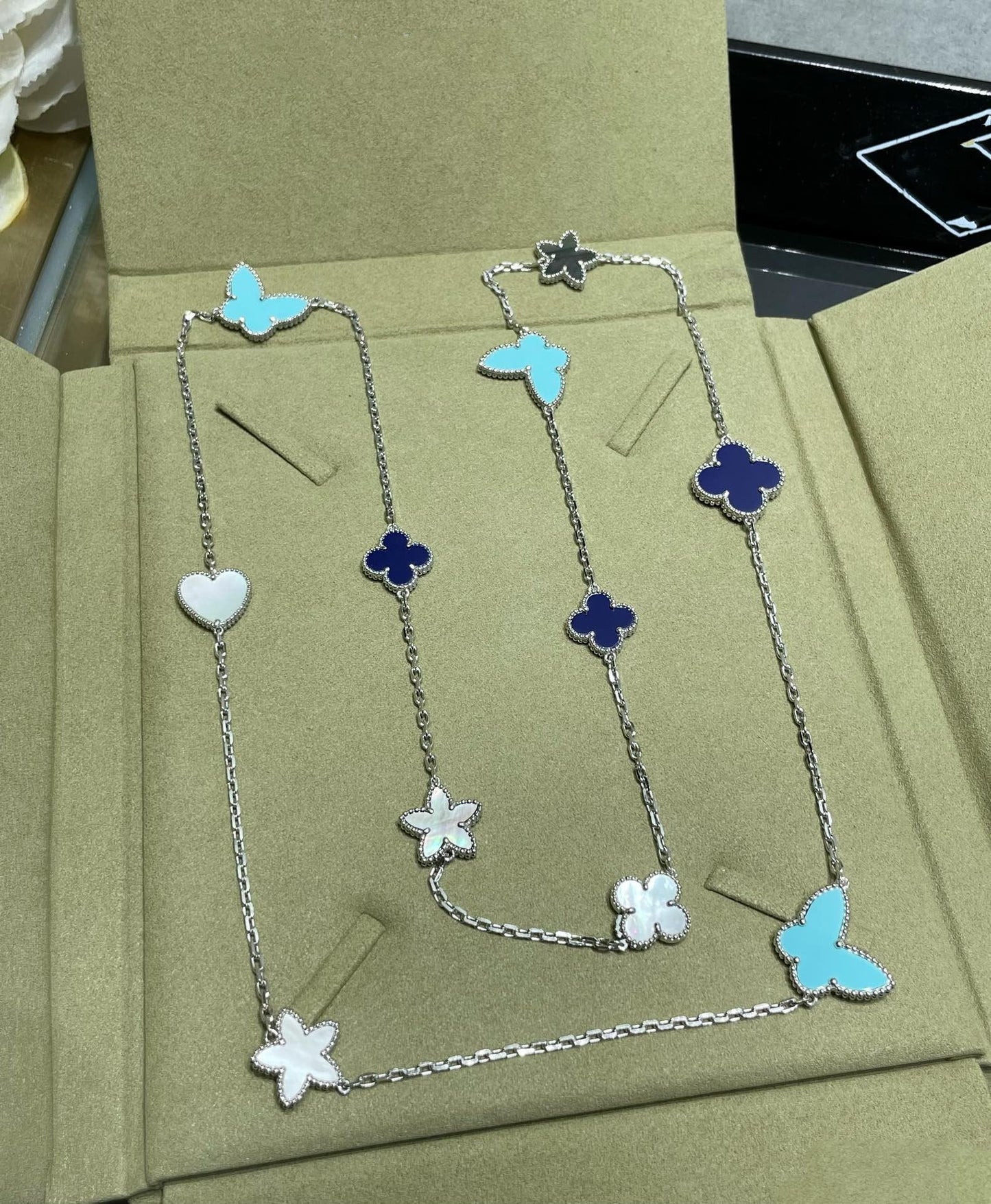 [Clover Jewelrys]LUCKY CLOVER SILVER 11 MOTIF NECKLACE