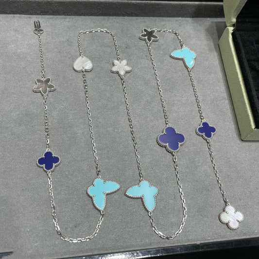 [Clover Jewelrys]LUCKY CLOVER SILVER 11 MOTIF NECKLACE