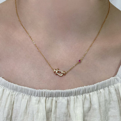 [Clover Jewelrys]FORCE 10 DIAMOND PINK GOLD NECKLACE